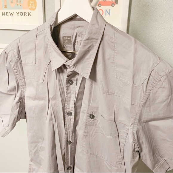 Esprit Gray Unique Pattern Stitch Shirt, XL - Picture 2 of 8